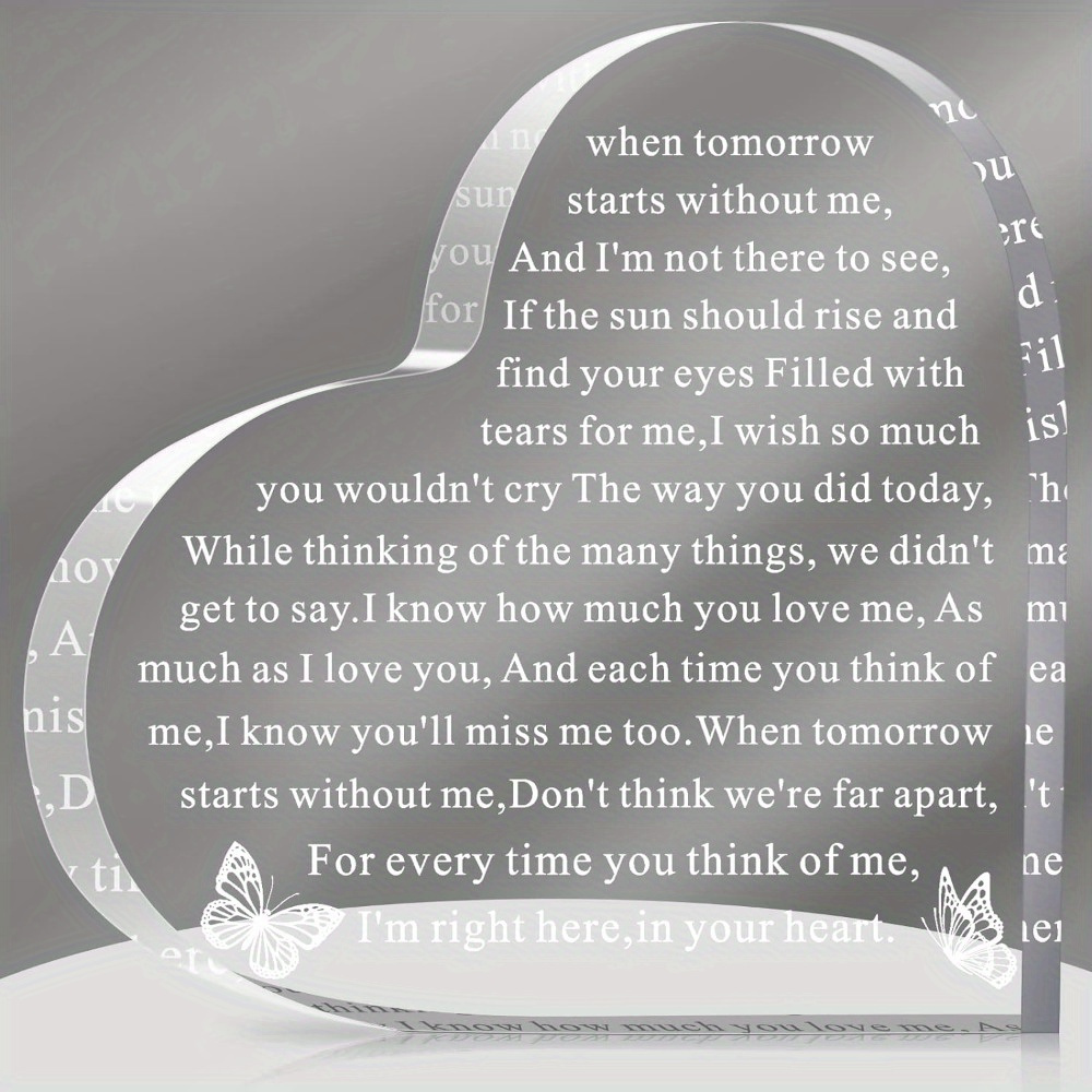 Acrylic Heart Condolence Gifts For Loss Of Loved One Temu