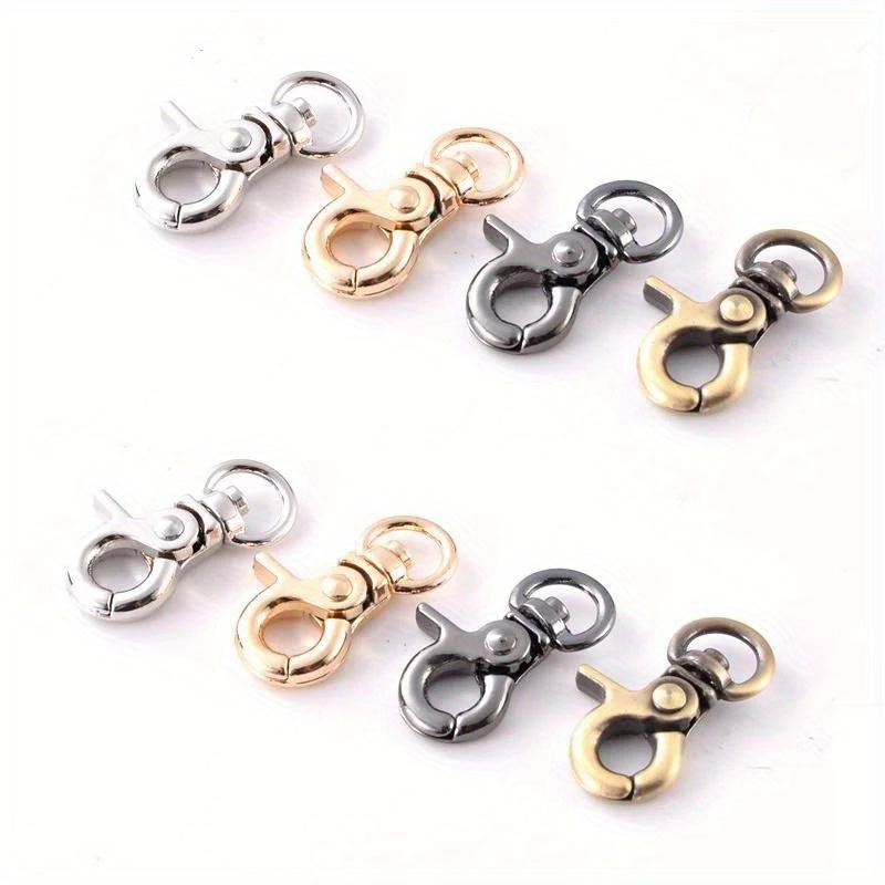  S Type Shape Double Buckle Key Ring Snap Clasp Trigger Hook for  Repair Connect Shorten Leather Bag Shoulder Chain Strap Pendant 6PCS  (Silver)