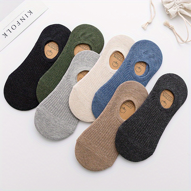 Men's 5-Pack Solid Liner Anklet Socks Soft Cotton Blend