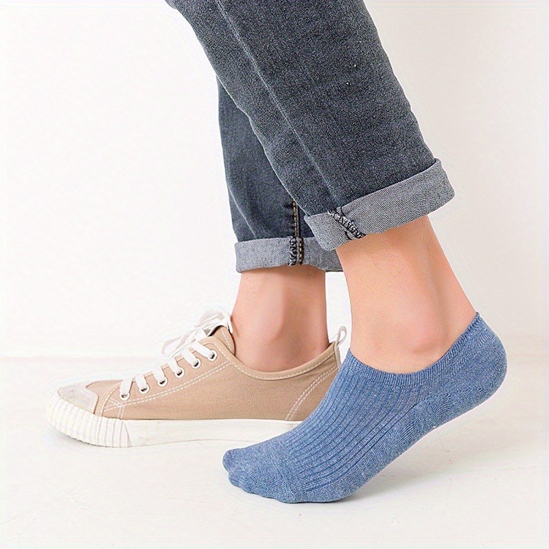 Men's 5-Pack Solid Liner Anklet Socks Soft Cotton Blend