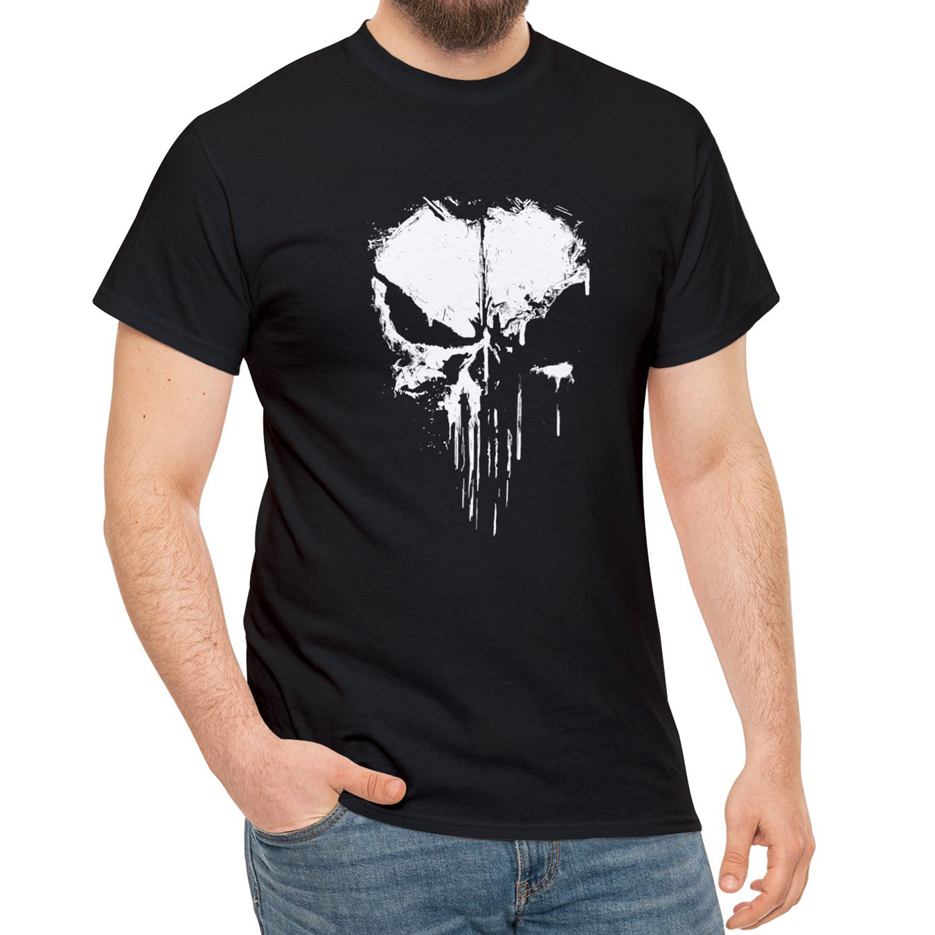 

Men's Fashion Print Cotton Sports T-shirt, Casual Stretch Round Neck Tee Shirt For Summer