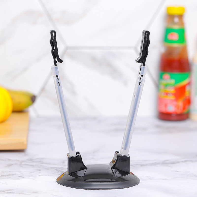 Image of 1pc Adjustable Kitchen Bag Holder - Space- Wall-mounted Design For Fresh-keeping & Freezer Bags, Plastic, Ideal For Meal Prep & Food Storage