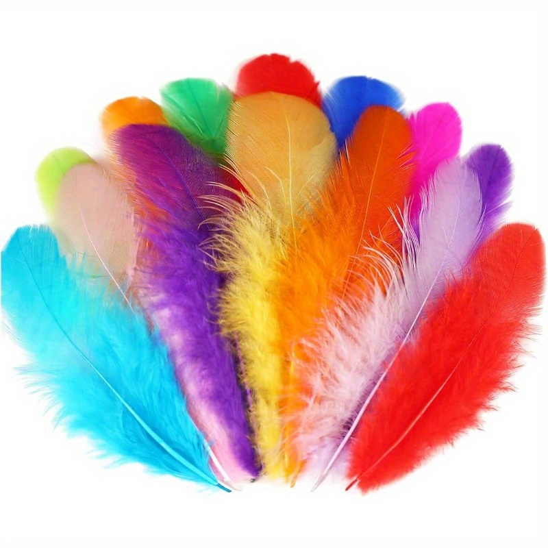 Plumas de marabú de pavo para manualidades, atrapasueños con flecos, plumas  de colores (100 unidades, blanco)