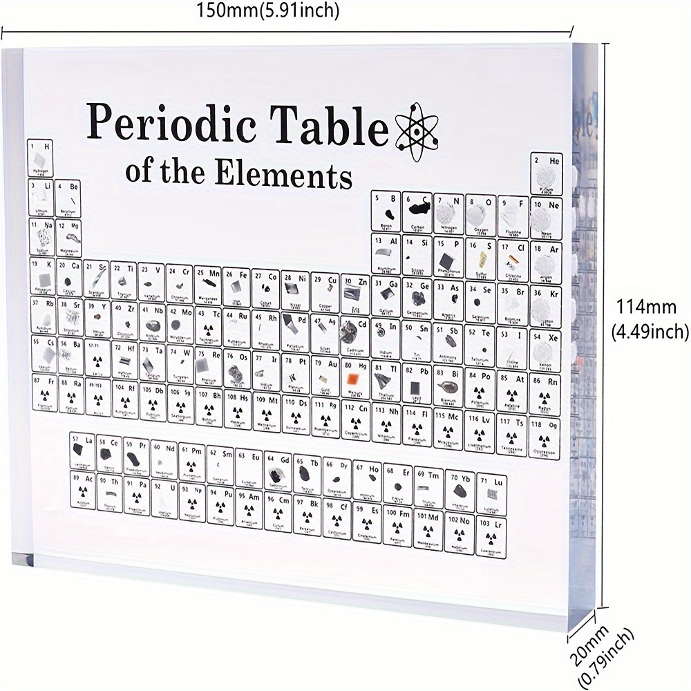 Elementos Reales De La Tabla Periódica En Acrílico Transpare
