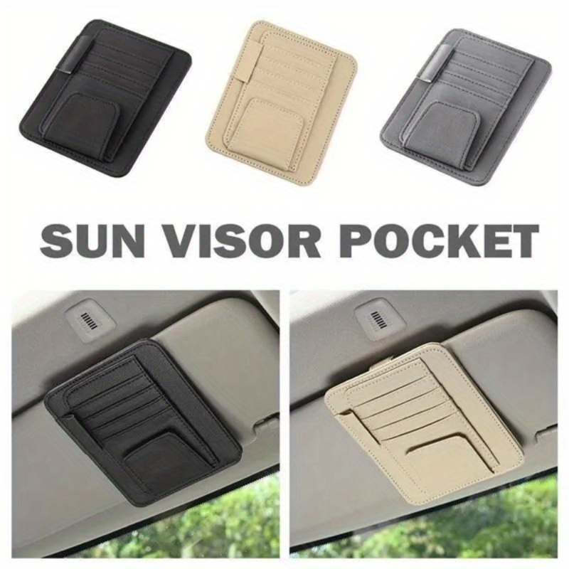 Car Sun Visor Organizer Auto Car Visor Pocket Interior - Temu