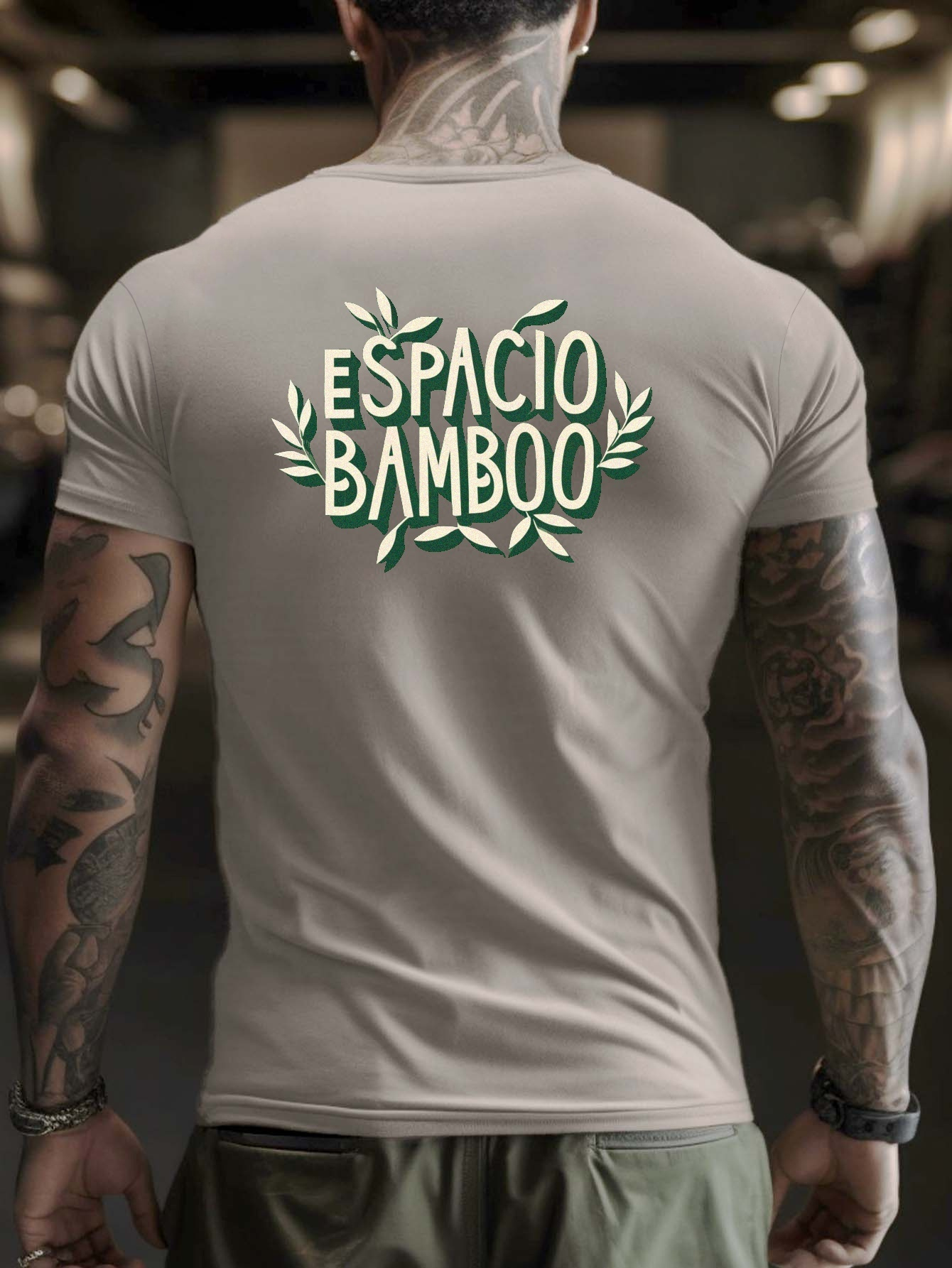 bamboo'' camiseta cómoda manga corta estampado Temu Uruguay