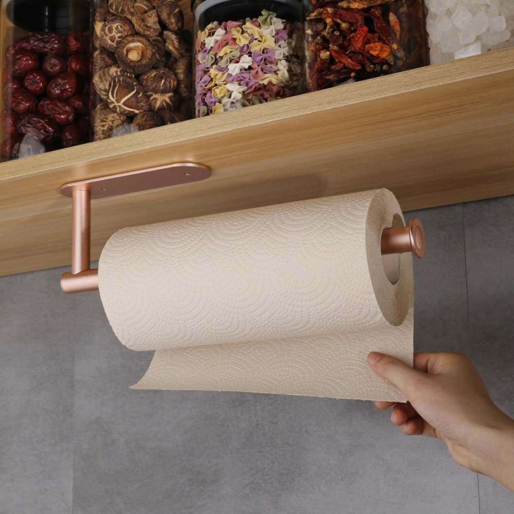 Bathroom Punch-free Paper Towel Holder, Wall-mounted Toilet Paper Towel  Holder, Cabinet Door Tissue Paper Towel Hanging Rack, Kitchen Bathroom  Bedroom Office Accessories - Temu