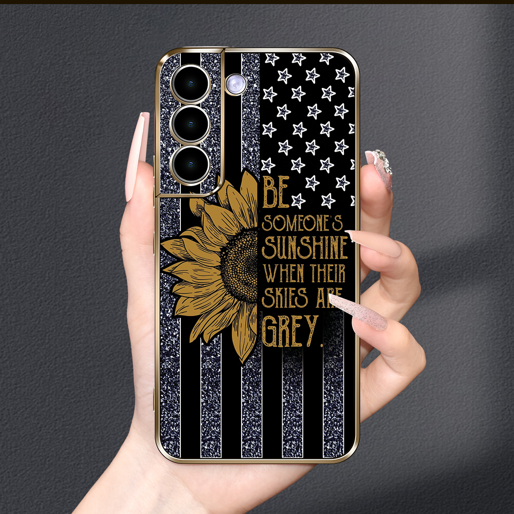 

Sunflower Star Black Electroplating Case Non-slip Durable All-match Phone Case For Samsung Galaxys21/s23fegalaxy/ A52s5g/a12/a13/a14/s22u1tra5g/samsunggalaxys23ultr/s22 5g