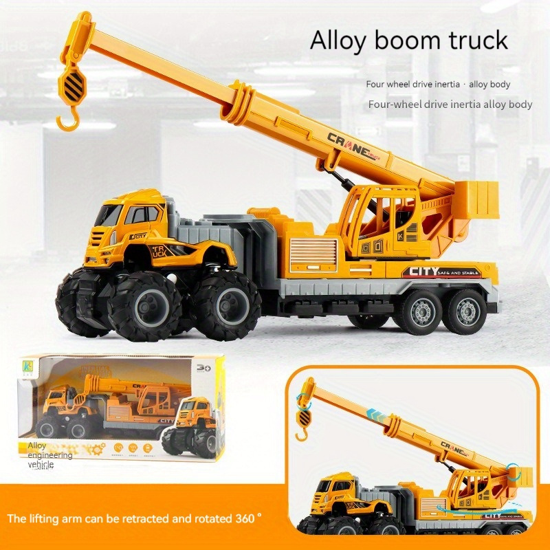 Big Truck Toys Crane Inertial Toy Car wiht Lights and Sound Module for Boys