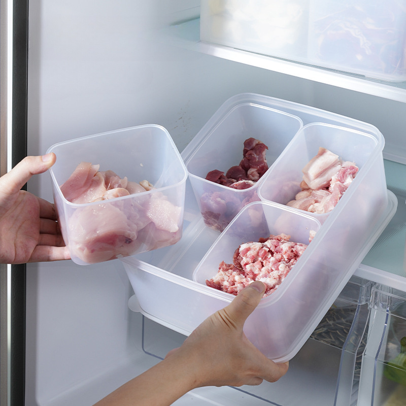 Refrigerator Storage Bins Household Frozen Meat Divided Box - Temu