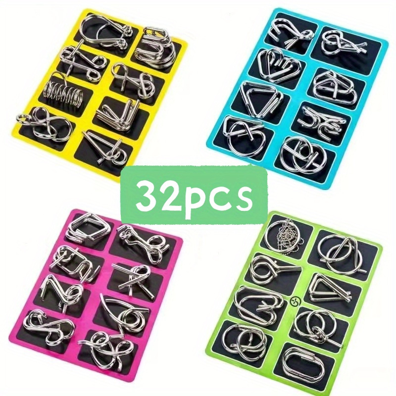24 Metal Wire Puzzles Assorted Metal Puzzles For Gifts Party - Temu