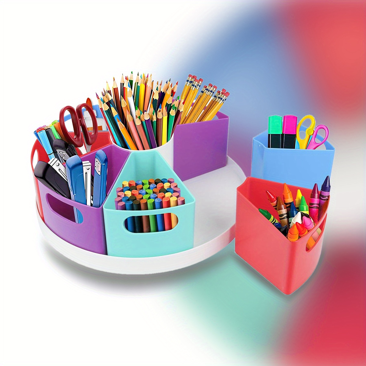 1pc Creative Rotating Storage Box, Plastic Art Supplies Organizer, Crayon  Marker Pencil Organizer Pen Holder, Classroom Arts Crafts Storage Box, Home