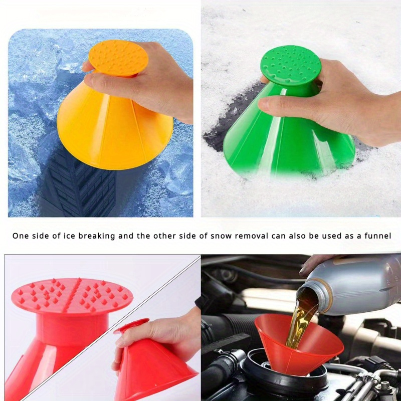 Car Window Windshield Ice Scraper Oil Funnel Snow Removal - Temu