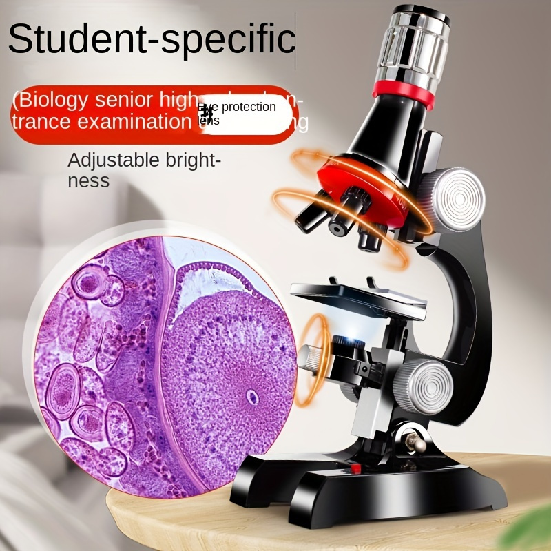 Microscopio óptico Monocular 64X-2400X para la escuela primaria