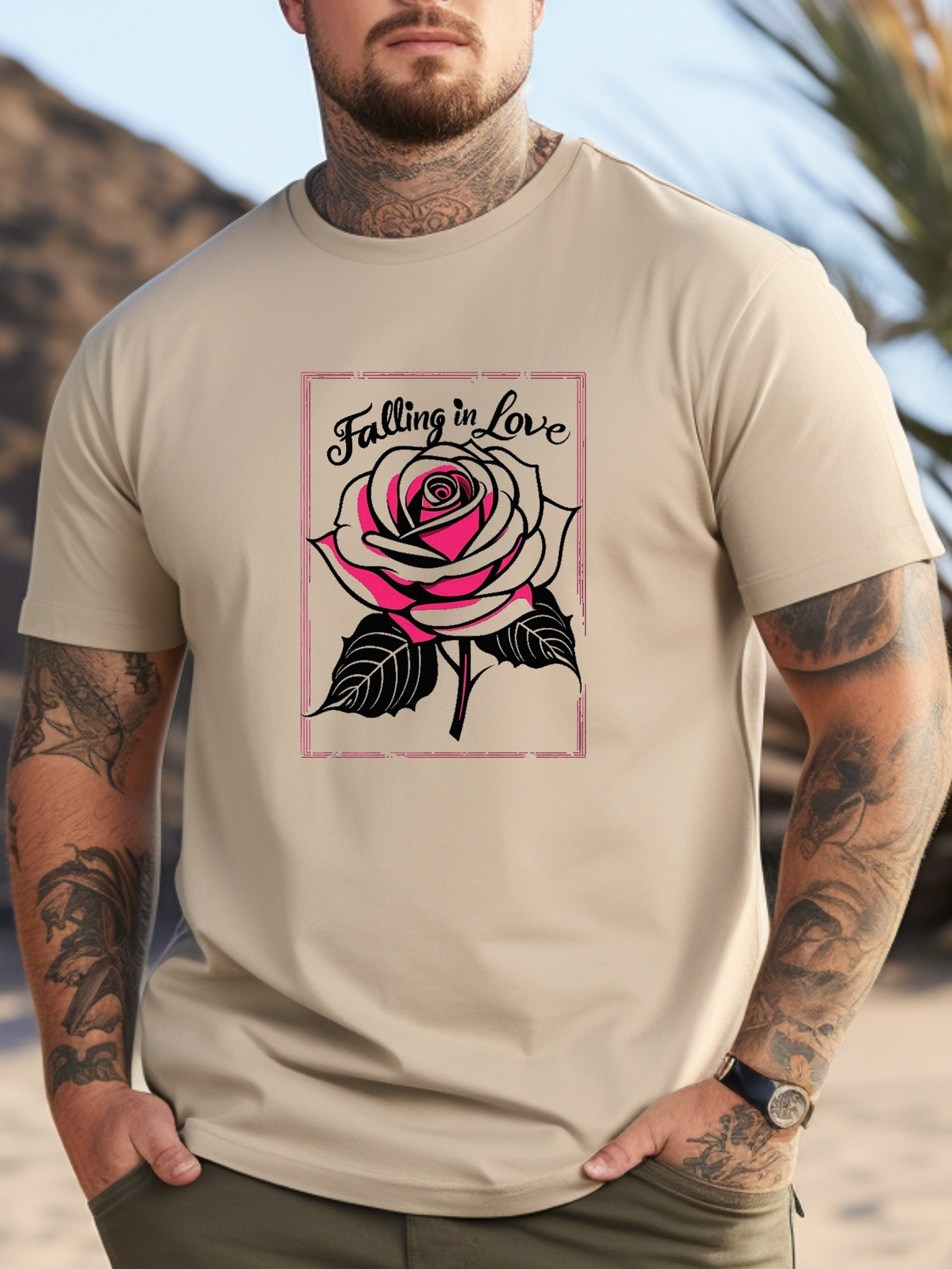 Plus Size Short Sleeve Tees Anime Rose Graphic Print T shirt - Temu ...
