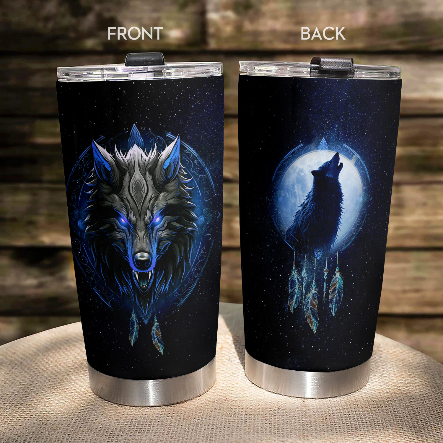 

1pc Wolf Tumbler Wolves Gifts For Women Men Wolf Cup 20oz Stainless Steel Insulated Coffee Travel Mug Cup Tumblers Gifts For Birthday Christmas