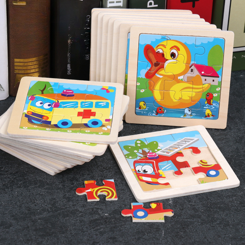 3 años Niño Puzzle Bebé Juguetes de madera 3d Dibujos animados Animal  Rompecabezas cognitivo Rompecabezas de madera para niños Juguetes  educativos tempranos Regalo