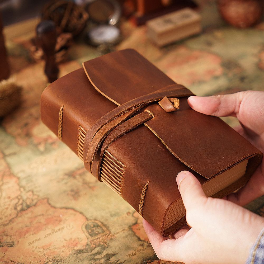 1pc premium leather journal book 400 pages handmade