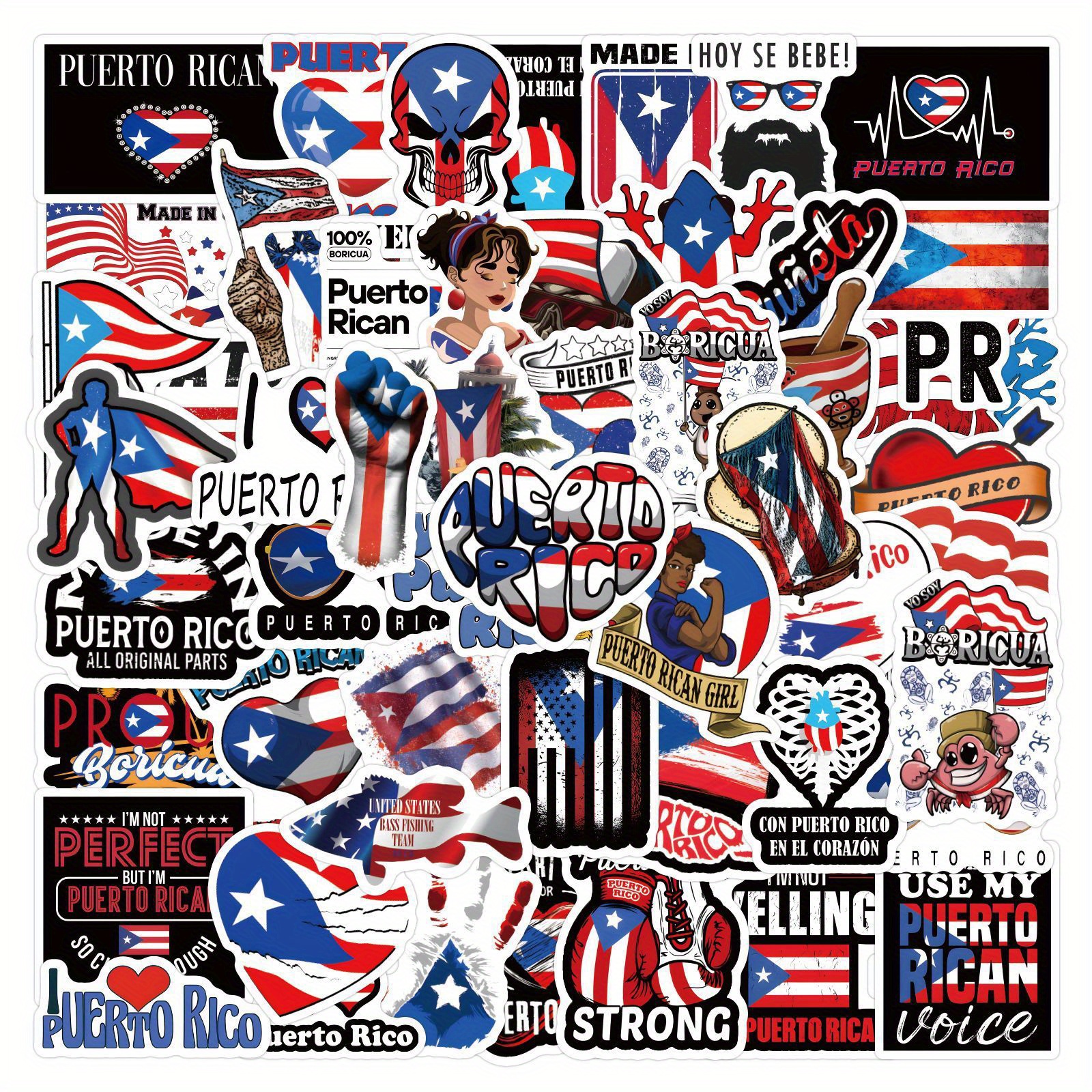 Puerto Rico American Puerto Rican Flag USA PR US Sticker