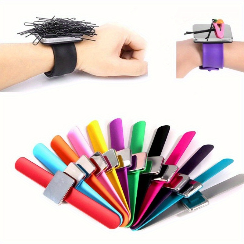 7 Pieces Hair Braiding Tools Magnetic Pin Wristband and 2 Pieces