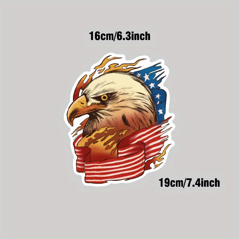 America Usa Flag Flames Bald Eagle Animal Funny Sticker - Temu Australia