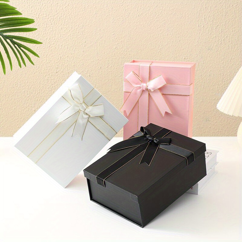 Caja de regalo magnética, paquete de 15 cajas plegables negras con