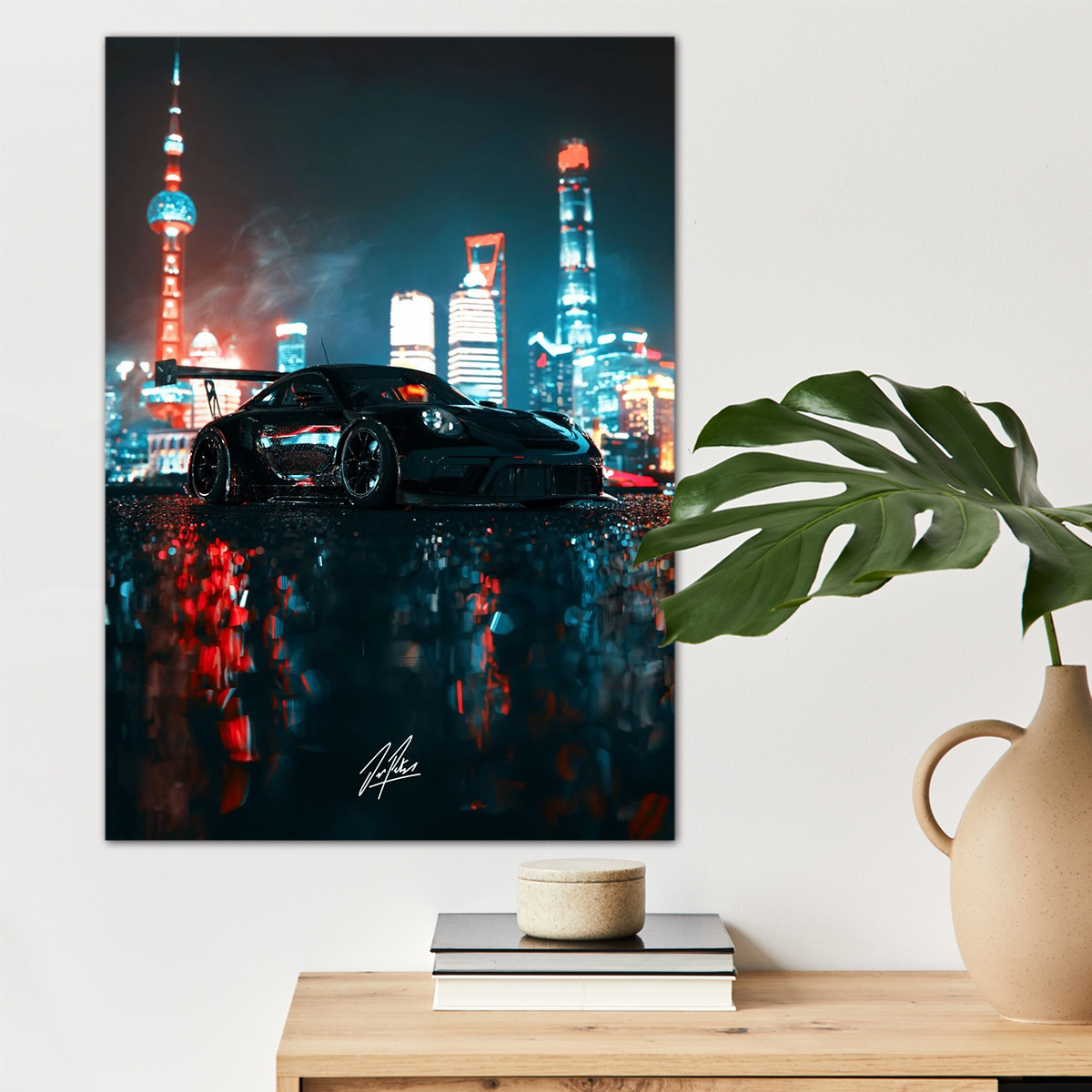 

1pc Car On The Road Canvas Wall Art For Home Decor, High Quality And Fans Wall Decor, Car Lovers Canvas Prints For Living Room Bedroom Bathroom Kitchen Office Cafe Decor, Perfect Gift And Decoration