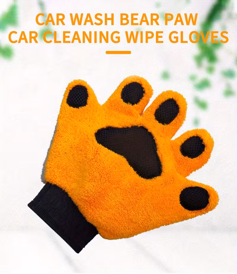 microfiber car washing gloves five finger corded soft thickened double sided for detail car care Product details 0