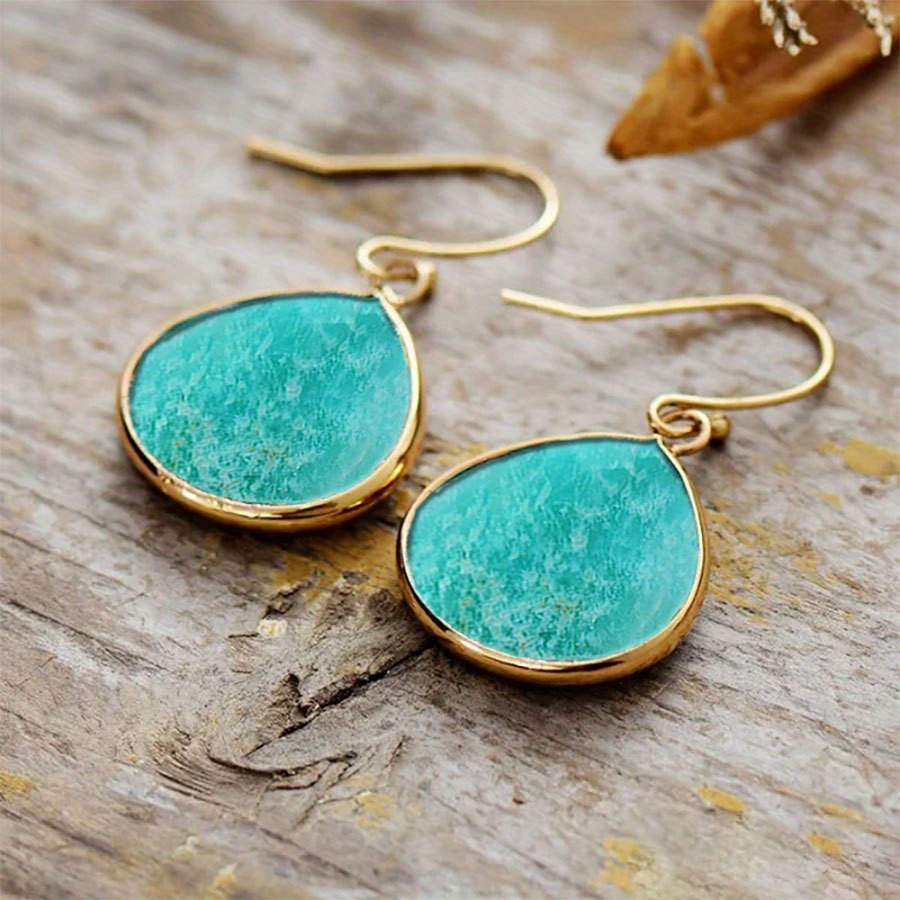 retro bohemian earrings teal Temu Bahrain