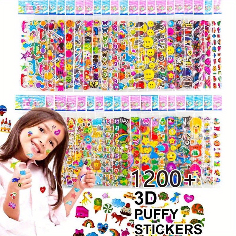 Stickers Kids Star Puffy, 3d Sticker Heart, Bubble Stickers, Smile  Stickers