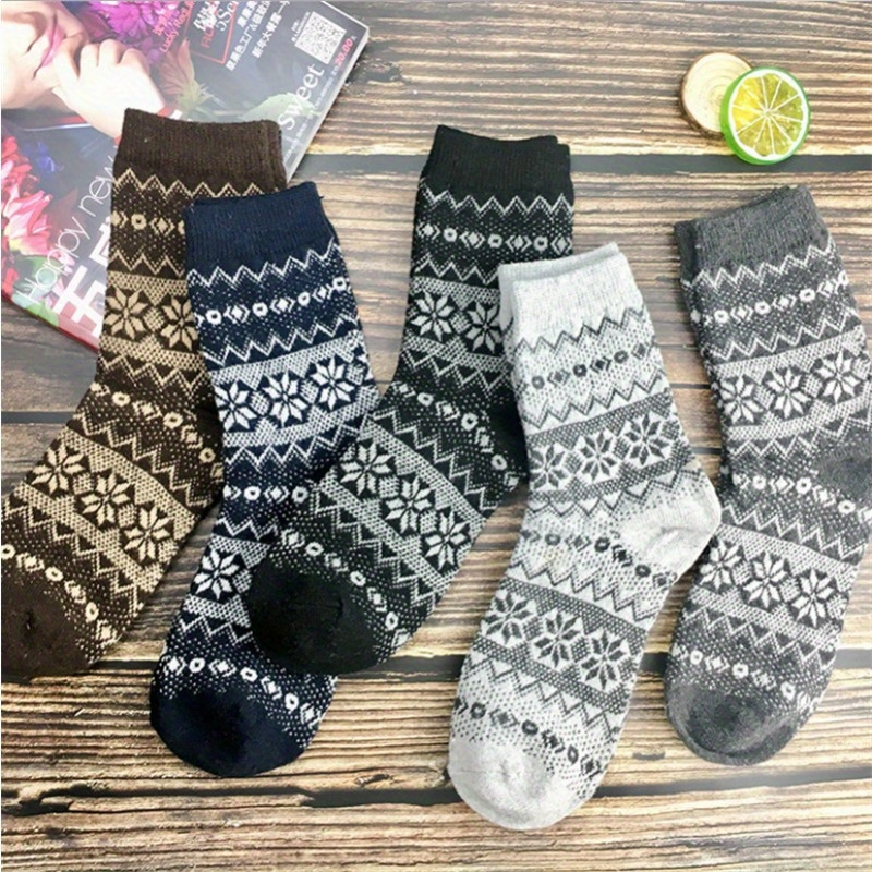 Vintage Wool Socks Winter Warm Socks Thick Cozy Soft Crew - Temu