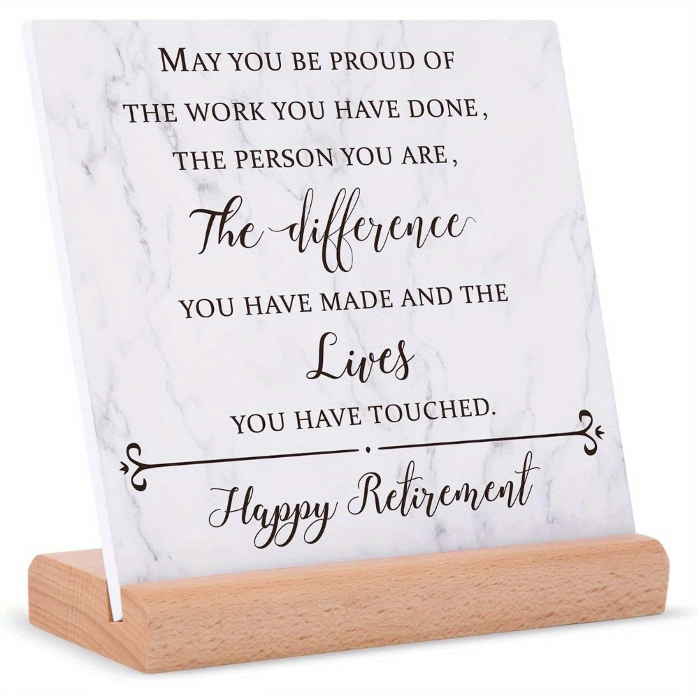 Square Acrylic Plaque thicken Happy Retirement Gifts For Men - Temu