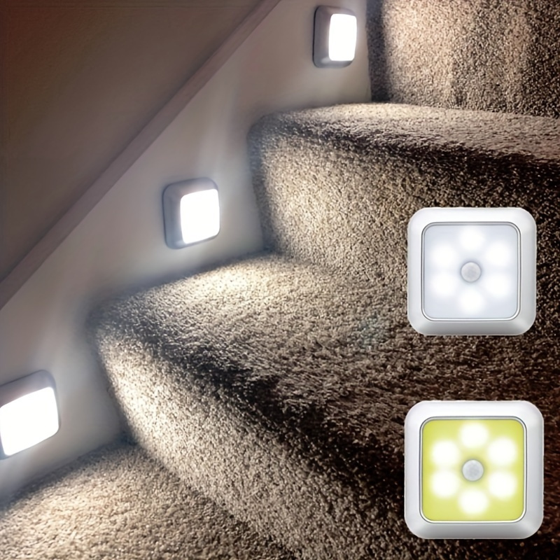  Detector de sensor de movimiento PIR automático para puerta,  lámpara de luz LED perfecta para cocina, sala de estar, dormitorio,  pasillo, escalera, cajón, armario, armario de pared (dorado) : Herramientas  y