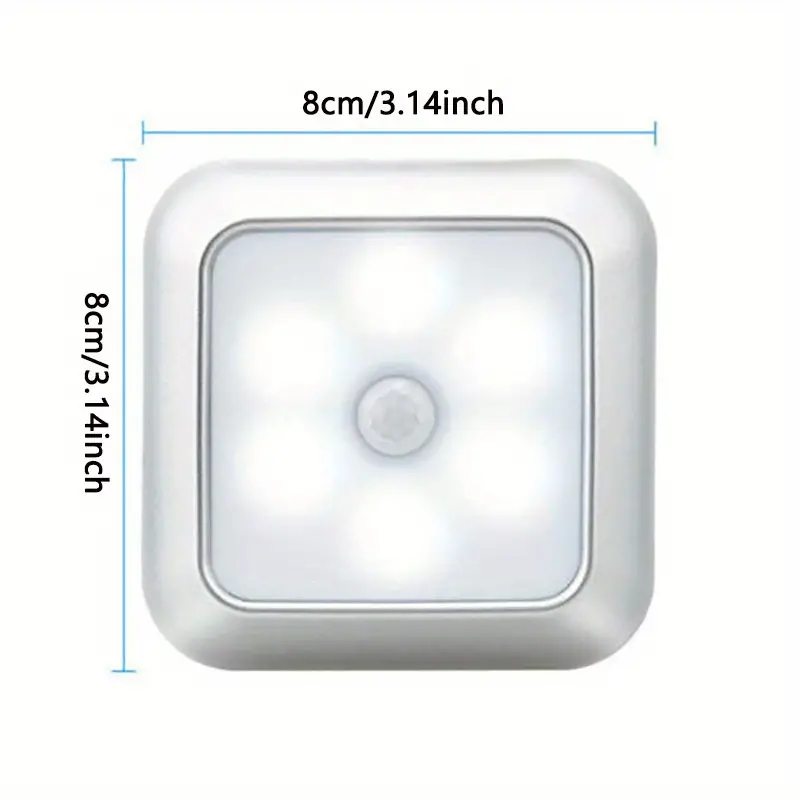 1pc 6 led motion sensor night light led wall lamp closet cabinet stair wireless for ladder bedroom corridor staircase indoor decoration light details 5