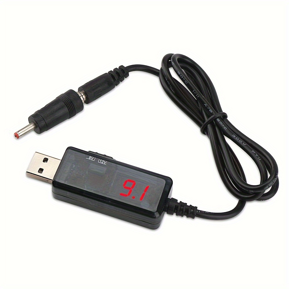 USB to 12V Voltage Step Up Converter Cable DC USB 5V to DC (5.5x2.1mm  Connector) 12V Transformer Power Supply Adapter Cable Charger Wire (5V-12V)