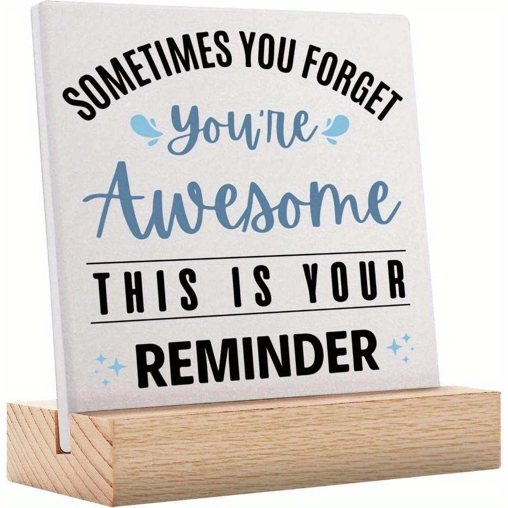 Inspirational Quotes Desk Decor, Gifts For Women Men, Office Gifts,  Encouragement Cheer Up Get Well Soon Gifts, Birthday Gifts For Best Friend  Coworker Boss, Inspiration Positive Plaque With Wooden Stand, Room Decor