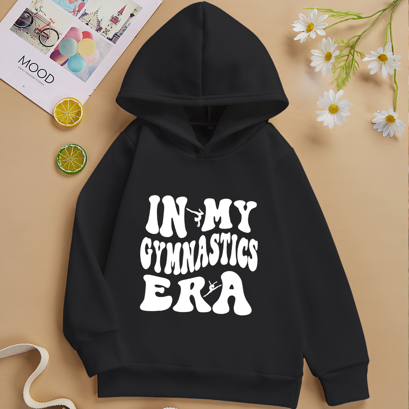 

In My Gymnastics Era Graphic Print Hooded Sweatshirt Casual Long Sleeve Girls Pullover Hoodies