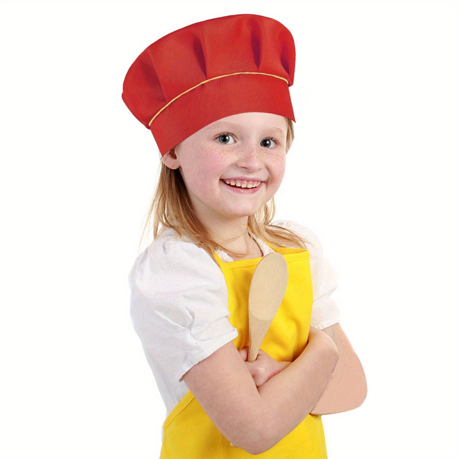 Colexy Gorro de Chef para Niños, Set de 2 Elástico Gorro de