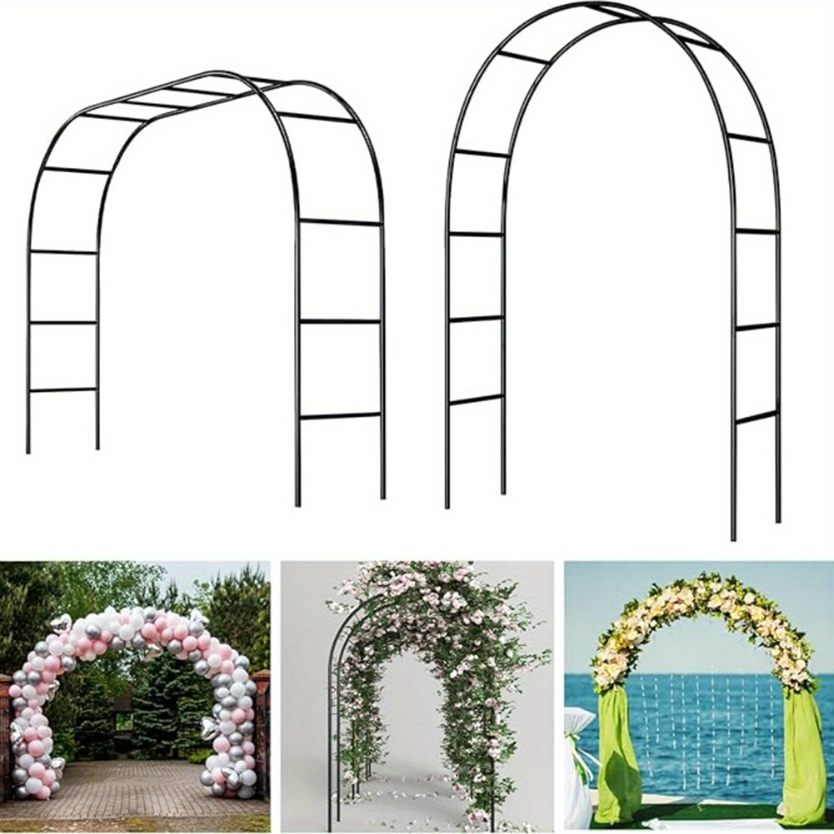 VidaXL Arco da Giardino 116x45x240 cm Acciaio