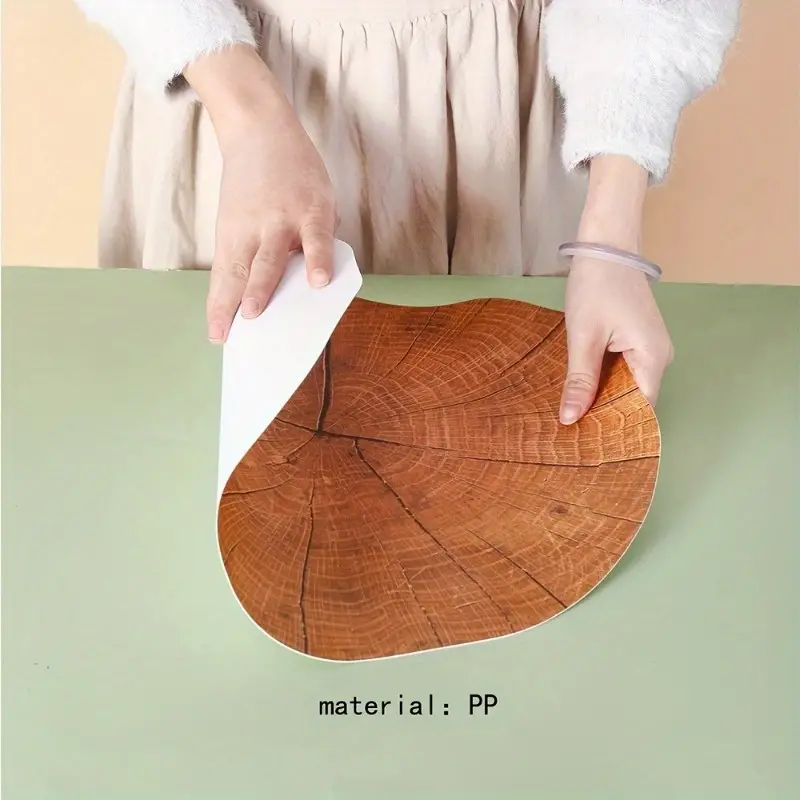 Imitation Wood Grain Placemat Durable Coasters Pp Material - Temu