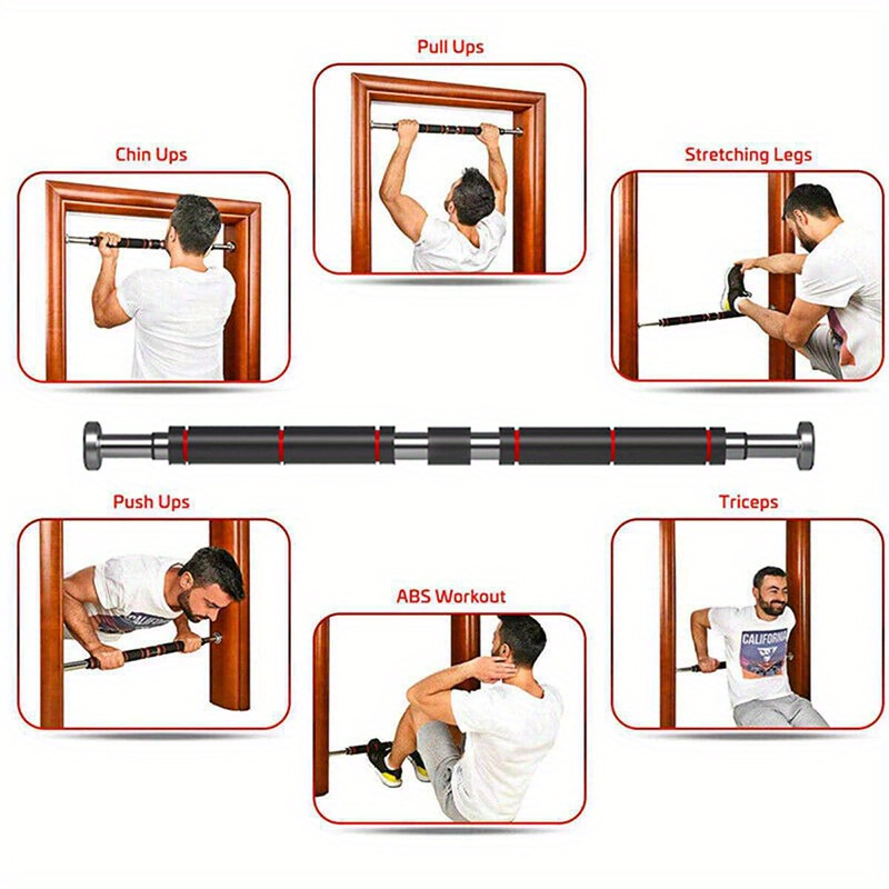 Pull Up Horizontal Bar Adjustable Home Gym Workout Chin Fitness Sit-ups  Doorway