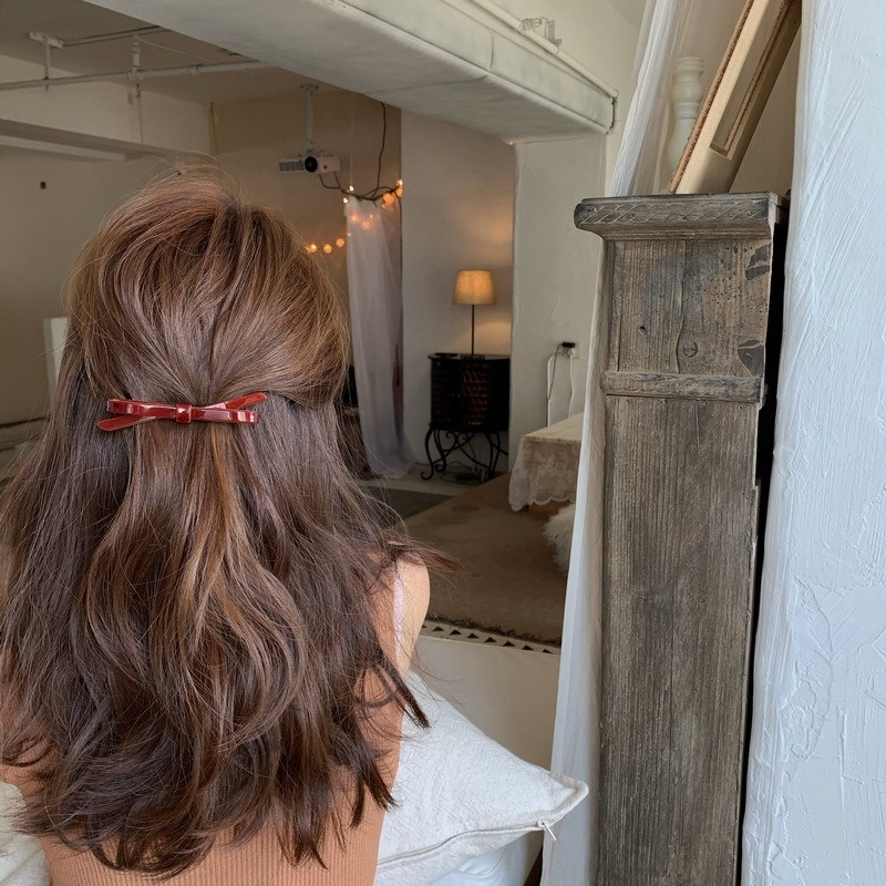 

1pc Acrylic Bow Decor Barrettes For Women Bow Hairpin Simple Headdress Duckbill Clip Broken Hairpin Side Clip Hair Accessories