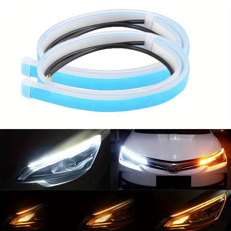 Bandes LED DRL Voiture Feux Diurnes Flexible Étanche Bande Auto Phares  Blanc Clignotant Jaune Frein Flux Lumières 12V Du 18,4 €