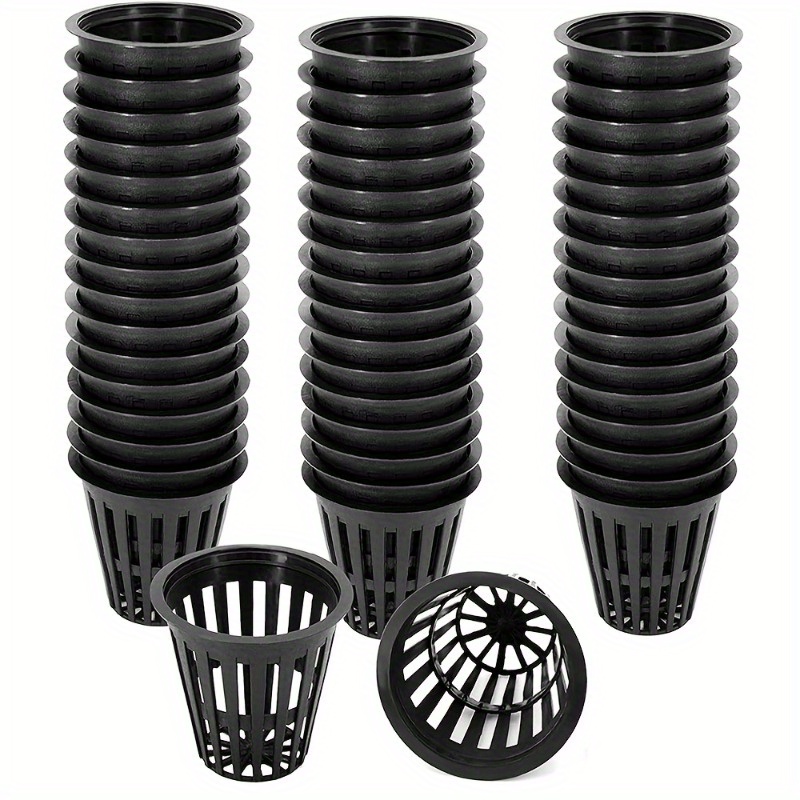 

50pcs 2" Heavy Duty Pots For Hydroponics - Reusable & Uv Resistant Slotted Mesh Cups With Sizes For Tower Gardens, Clone Machines & Systems