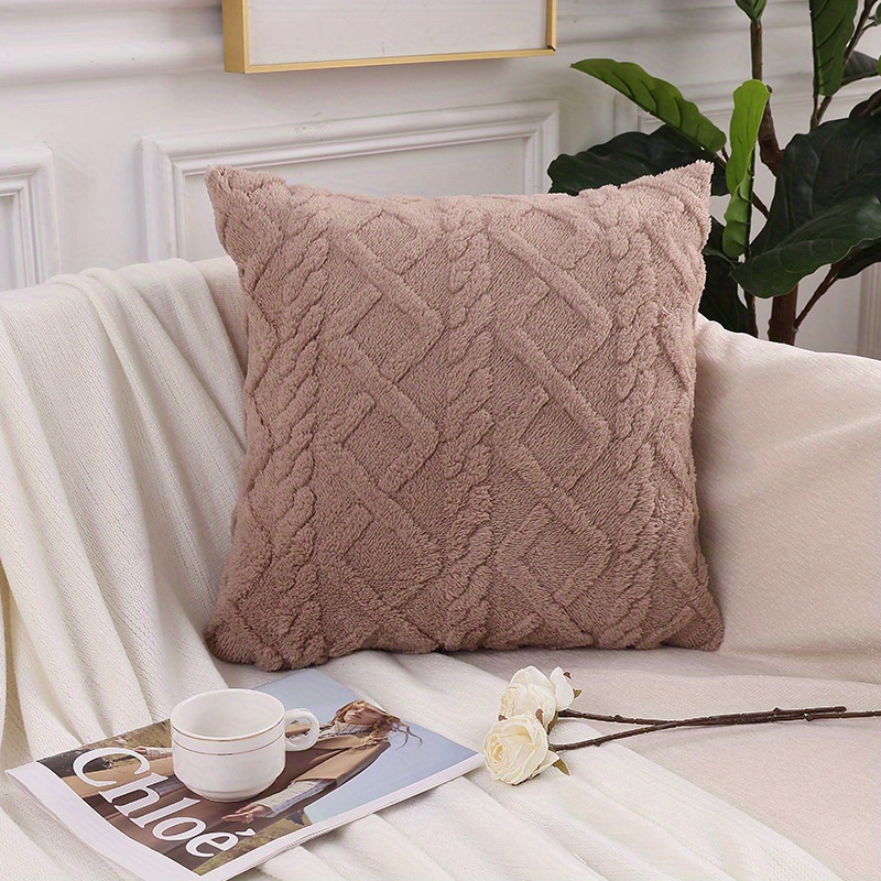 Throw Pillows Rhombic Jacquard Pillow With Insert Soft - Temu