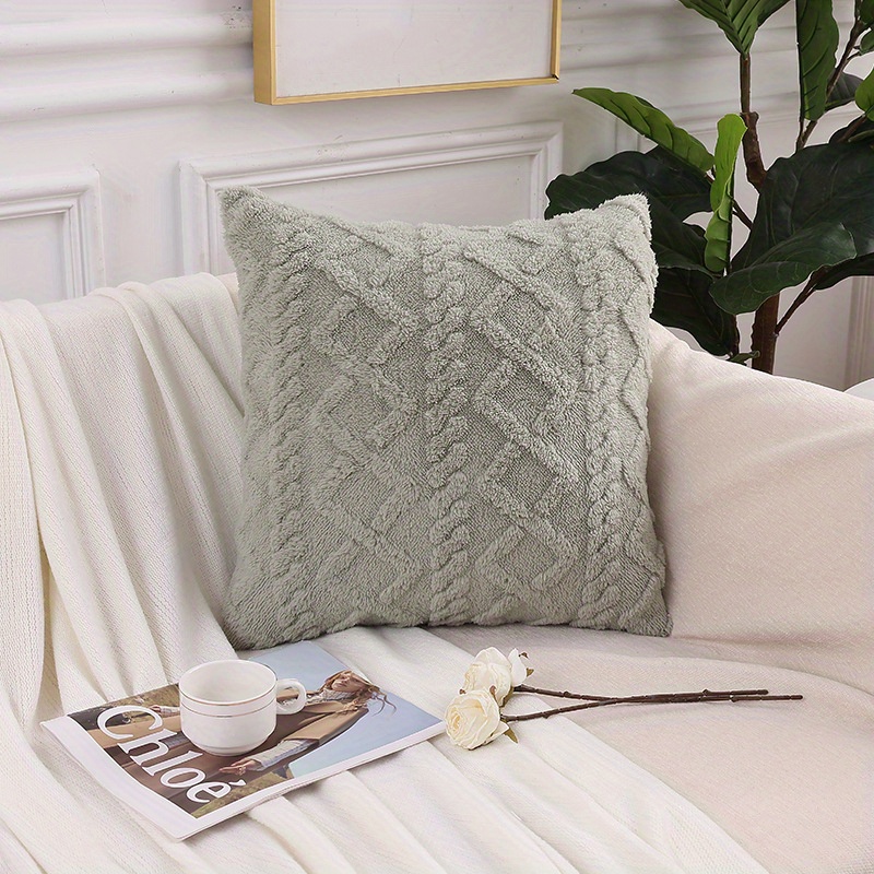 Throw Pillows Rhombic Jacquard Pillow With Insert Soft - Temu