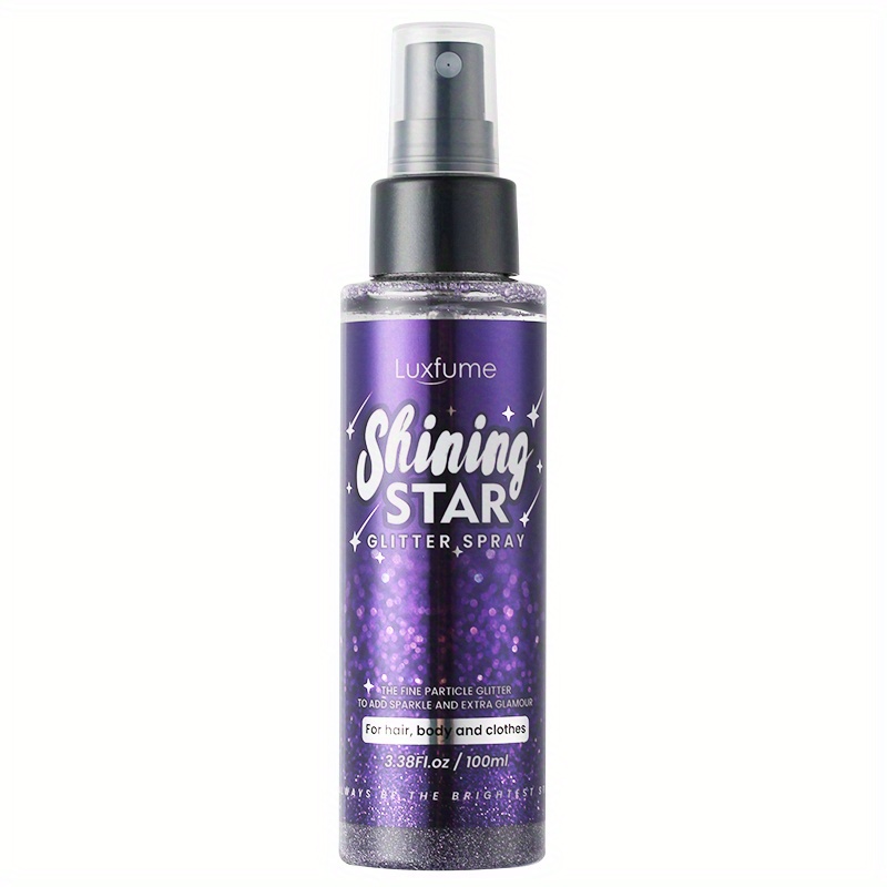 Temporary Body Glitter Spray, Body Shimmery Spray for Skin, Face, Hair,  Clothing, Quick-Drying Waterproof Shiny Hairspray Face Highlighter Mist for