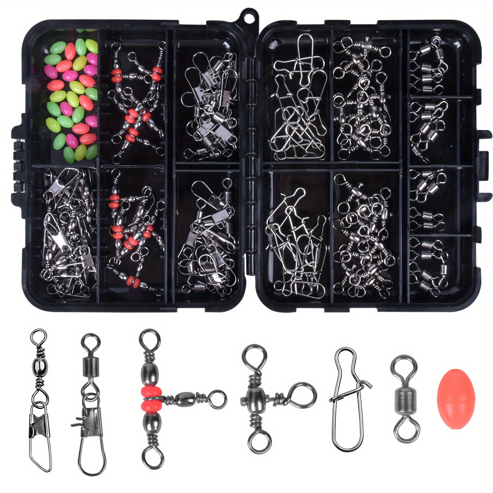 Barrel Swivel Snap Kit - 50pcs Barrel Swivels with Safety Snaps High  Strength Fishing Quick Connect Snap Swivels with Solid Ring Fishing Tackle  Accessories Box Kit 