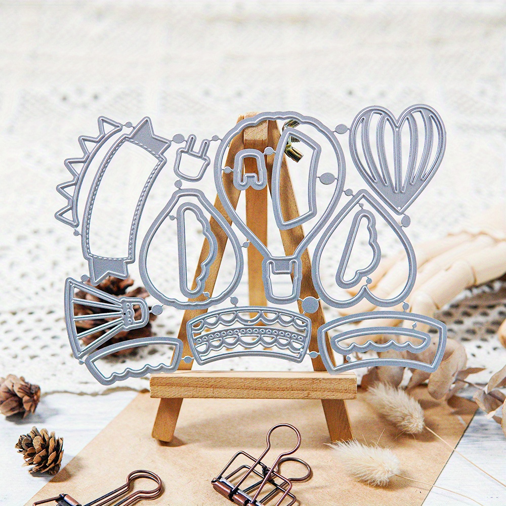  Hot Air Balloon Clear Stamps and Dies Set for DIY Card Making,  Clear Rubber Stamps and Dies for Card Sets for Crafting, DIY Scrapbooking Card  Making Tools