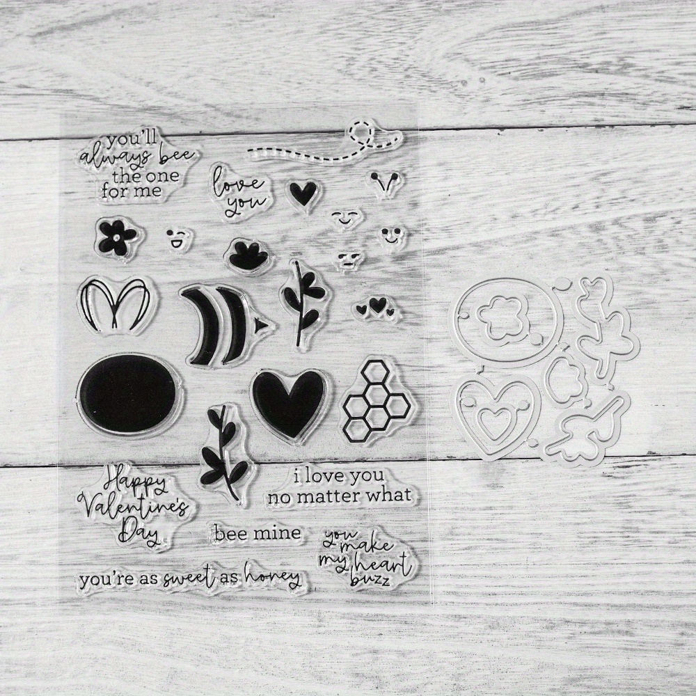 Bee Greetings New Clear Stamps And Dies For Paper Card - Temu